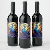 Beautiful Peacock Stausee Glass Wilhelm Tell Weinetikett (Flaschen)