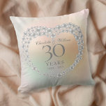 Beautiful Pearl 30. Jahrestag Kissen<br><div class="desc">Dieses elegante 30-jährige Hochzeitskissen mit einem wunderschönen Perlenherz kann mit Ihren speziellen Perljubiläumsinformationen auf Perlenhintergrund personalisiert werden. Entwickelt von Thisisnotme©</div>