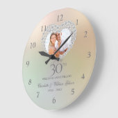 Beautiful Pearl Heart Foto 30 Jahre Jubiläum Große Wanduhr (Winkel)