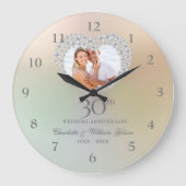 Beautiful Pearl Heart Foto 30 Jahre Jubiläum Große Wanduhr (Vorderseite)