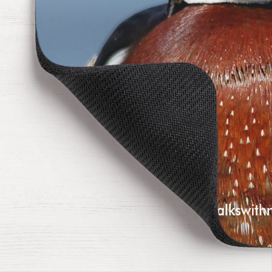 Beautiful Pensive Wood Duck in the Marsh Mousepad (Ecke)