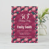 Beautiful Peonies Sparkle Birthday Event Einladung (Stehend Vorderseite)
