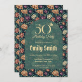 Beautiful Peonies Sparkle Surprise Birthday Einladung (Vorne/Hinten)