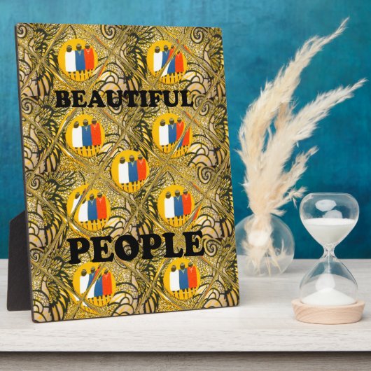 Beautiful People African Traditional Motif Farben Fotoplatte (Seite)