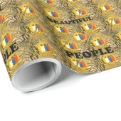 Beautiful People African Traditional Motif Farben Geschenkpapier (Rolleneckpunkt)