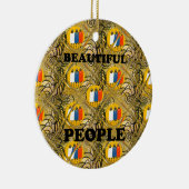 Beautiful People African Traditional Motif Farben Keramikornament (Rechts)