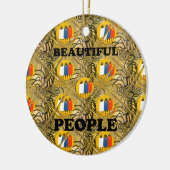 Beautiful People African Traditional Motif Farben Keramikornament (Links)