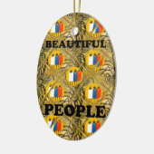 Beautiful People African Traditional Motif Farben Keramikornament (Links)