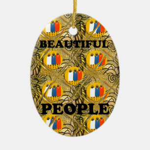 Beautiful People African Traditional Motif Farben Keramikornament