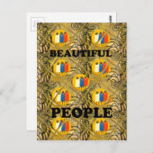 Beautiful People African Traditional Motif Farben Postkarte (Vorne/Hinten)