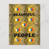 Beautiful People African Traditional Motif Farben Postkarte (Vorderseite)