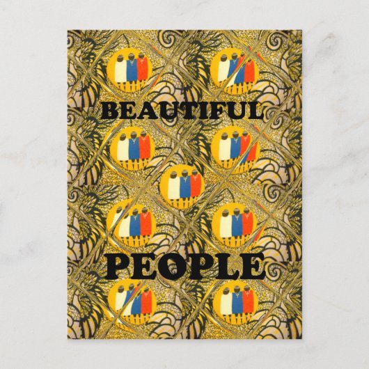 Beautiful People African Traditional Motif Farben Postkarte (Vorderseite)