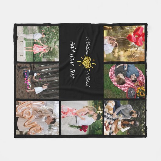 Beautiful personalised fleece blanket for lovers (Vorderseite (Horizontal))