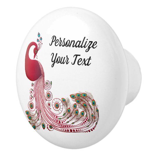 Beautiful Pfauendekor personalisieren Keramikknauf (Rechts)