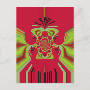 Beautiful Phantastisch African Red Gelb Motif Patt Postkarte