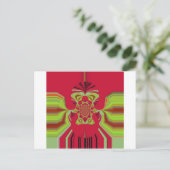 Beautiful Phantastisch African Red Gelb Motif Patt Postkarte (Stehend Vorderseite)