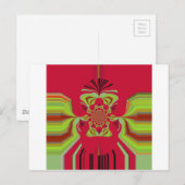 Beautiful Phantastisch African Red Gelb Motif Patt Postkarte (Vorne/Hinten)