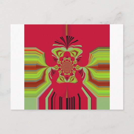 Beautiful Phantastisch African Red Gelb Motif Patt Postkarte (Vorderseite)