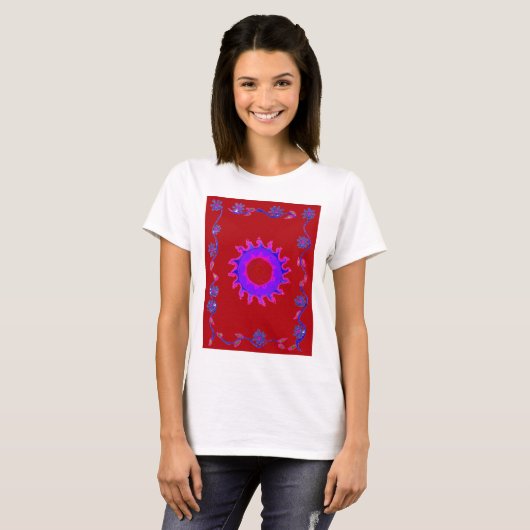 Beautiful phantastisch India Motif Mendi Art Desig T-Shirt (Vorne ganz)