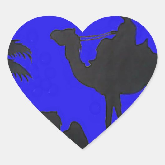 Beautiful Phantastisch Sunset Camel Safari Herz-Aufkleber (Vorderseite)