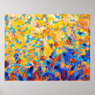 Beautiful pictorial handmade gouache dab etude ske poster