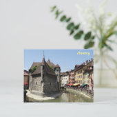 Beautiful Picturesque Historic Annecy, Frankreich Postkarte (Stehend Vorderseite)