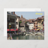 Beautiful Picturesque Historic Annecy, Frankreich Postkarte (Vorne/Hinten)