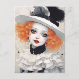 Beautiful Pierrot Girl, Fantasy Art Postkarte