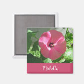 Beautiful Pink Blume Foto Name Magnet (Vorderseite/Rückseite)