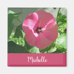 Beautiful Pink Blume Foto Name Magnet