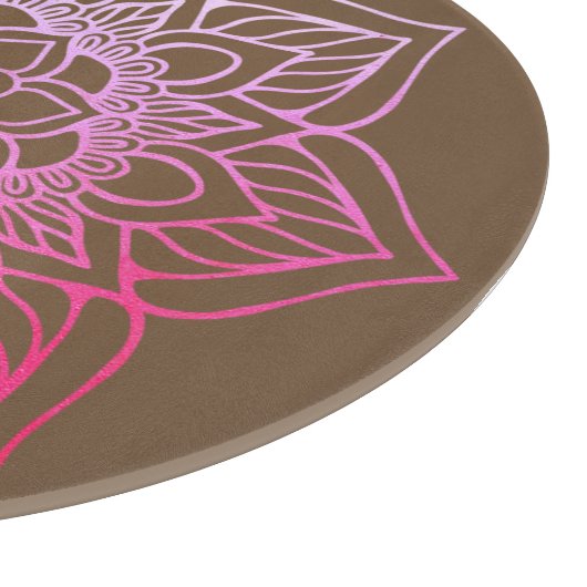 Beautiful Pink Brown Boho Mandala Schneidebrett (Ecke)