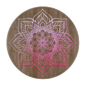 Beautiful Pink Brown Boho Mandala Schneidebrett (Vorderseite)