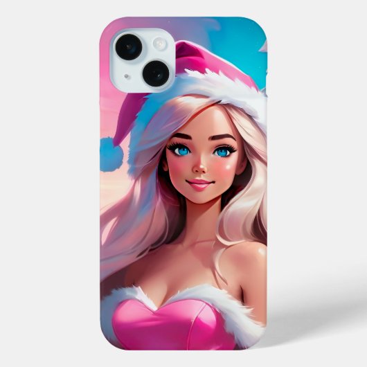 Beautiful Pink Christmas Girl 01 Case-Mate iPhone Hülle (Rückseite)