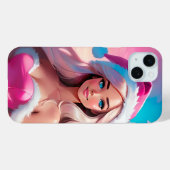 Beautiful Pink Christmas Girl 01 Case-Mate iPhone Hülle (Rückseite (Horizontal))