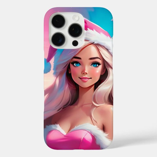 Beautiful Pink Christmas Girl 01 Case-Mate iPhone Hülle (Rückseite)