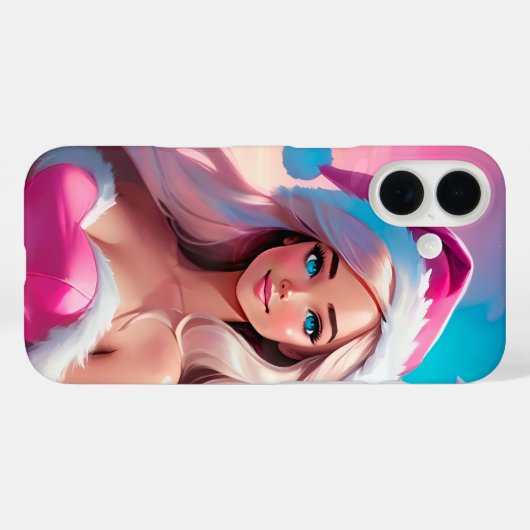 Beautiful Pink Christmas Girl 01 Case-Mate iPhone Hülle (Rückseite (Horizontal))