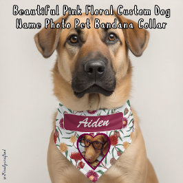 Beautiful Pink Floral Custom Dogenname Foto