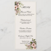 Beautiful Pink Flowers Greenery Vines Menükarte (Vorderseite)