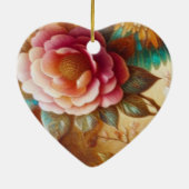 Beautiful Pink Flowers on a Valentines Day Tree Keramik Ornament (Hinten)