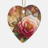 Beautiful Pink Flowers on a Valentines Day Tree Keramik Ornament (Links)