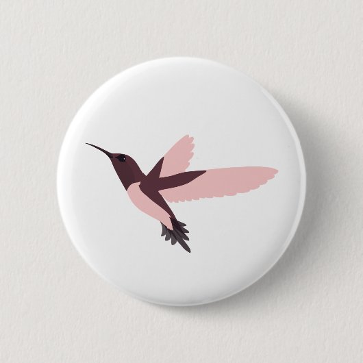 Beautiful Pink Hummingbird Button (Vorderseite)
