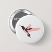 Beautiful Pink Hummingbird Button (Vorne & Hinten)