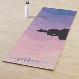 Beautiful Pink Lila Ombre Buddha Custom Yogamatte