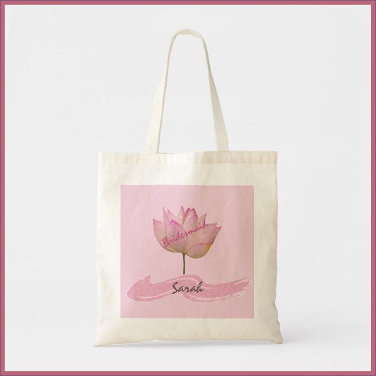 Beautiful Pink Lotus Blume Bridesmaid Tote Bag Tragetasche
