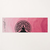 Beautiful Pink Ombre Buddha Tree Individuelle Name Yogamatte (Vorderseite (Horizontal))