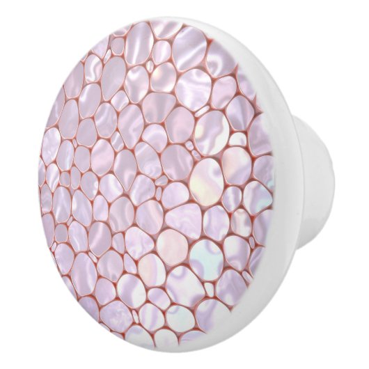 Beautiful pink pebble and mother of pearl inspired keramikknauf (Rechts)