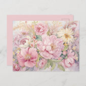 Beautiful pink peonies  postkarte (Vorne/Hinten)