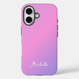 Beautiful Pink Purple Ombre Personalized iPhone 16 Hülle