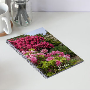 Beautiful Pink Rhododendron Blooms Floral Notizblock