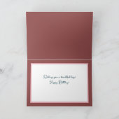 Beautiful Pink Rose Hübsche Blumenbouquet Geburtst Karte (Innenseite)